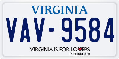 VA license plate VAV9584