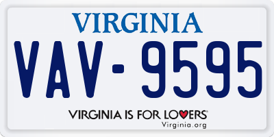 VA license plate VAV9595
