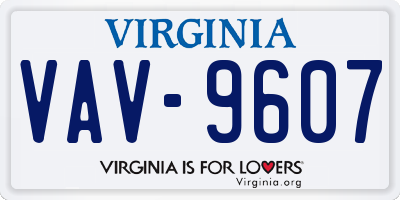 VA license plate VAV9607