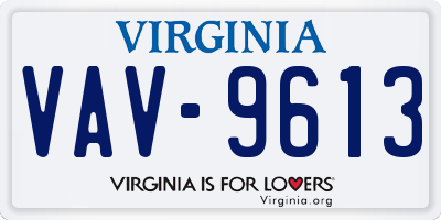 VA license plate VAV9613