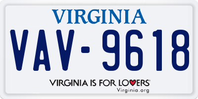 VA license plate VAV9618