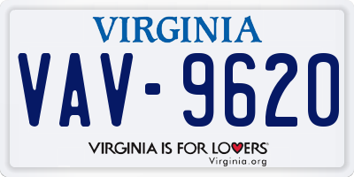 VA license plate VAV9620
