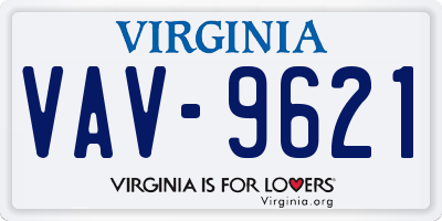 VA license plate VAV9621