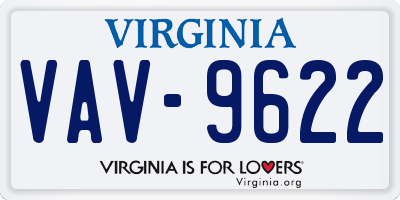 VA license plate VAV9622