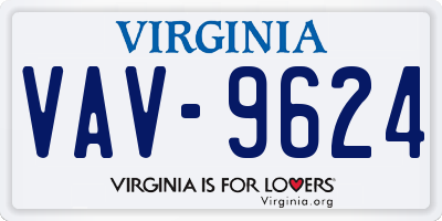 VA license plate VAV9624