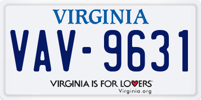 VA license plate VAV9631