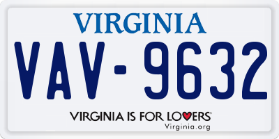 VA license plate VAV9632