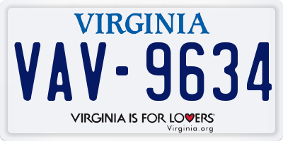 VA license plate VAV9634