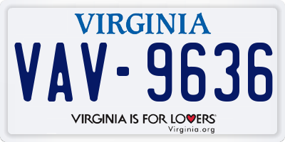 VA license plate VAV9636