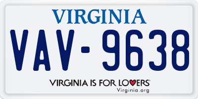 VA license plate VAV9638