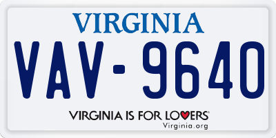 VA license plate VAV9640