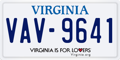 VA license plate VAV9641