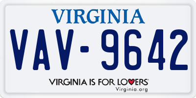 VA license plate VAV9642