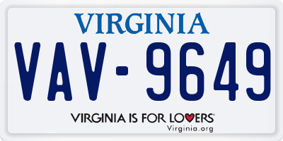 VA license plate VAV9649