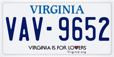 VA license plate VAV9652