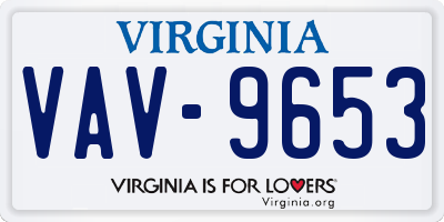 VA license plate VAV9653