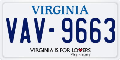 VA license plate VAV9663