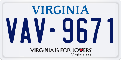 VA license plate VAV9671