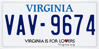 VA license plate VAV9674