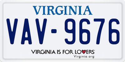 VA license plate VAV9676
