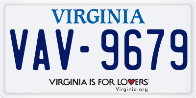 VA license plate VAV9679