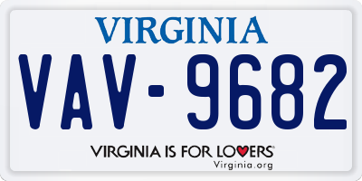 VA license plate VAV9682