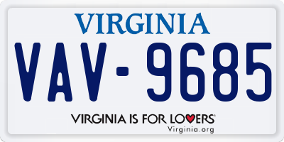 VA license plate VAV9685