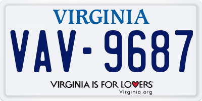 VA license plate VAV9687
