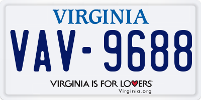 VA license plate VAV9688