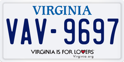 VA license plate VAV9697