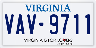 VA license plate VAV9711