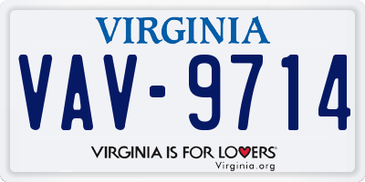 VA license plate VAV9714
