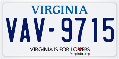 VA license plate VAV9715