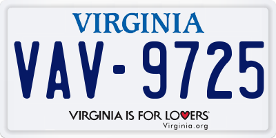 VA license plate VAV9725