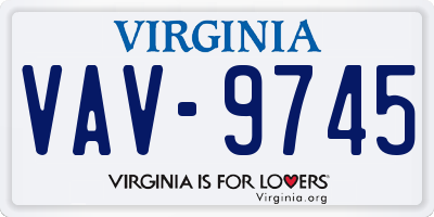 VA license plate VAV9745