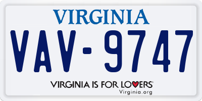 VA license plate VAV9747