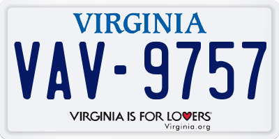 VA license plate VAV9757