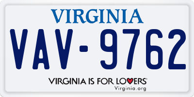 VA license plate VAV9762