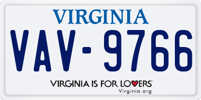VA license plate VAV9766