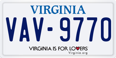 VA license plate VAV9770