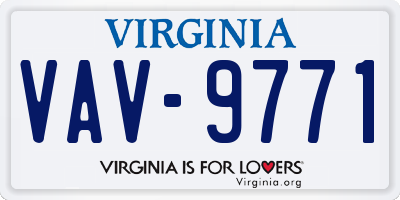 VA license plate VAV9771