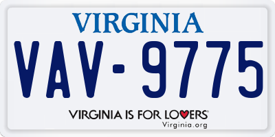 VA license plate VAV9775