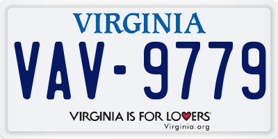 VA license plate VAV9779
