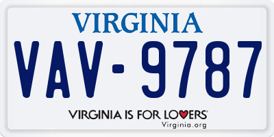 VA license plate VAV9787