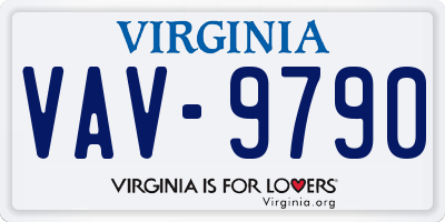 VA license plate VAV9790