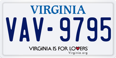 VA license plate VAV9795
