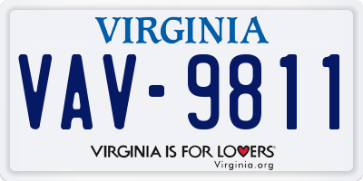 VA license plate VAV9811
