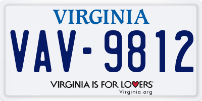 VA license plate VAV9812
