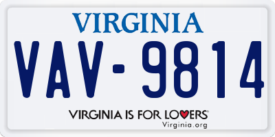 VA license plate VAV9814