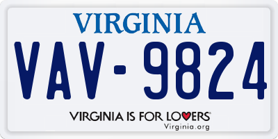 VA license plate VAV9824